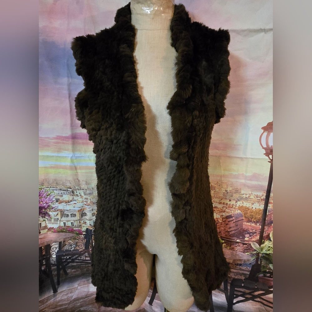 REAL.RABBIT FUR VEST - Picture 11 of 11